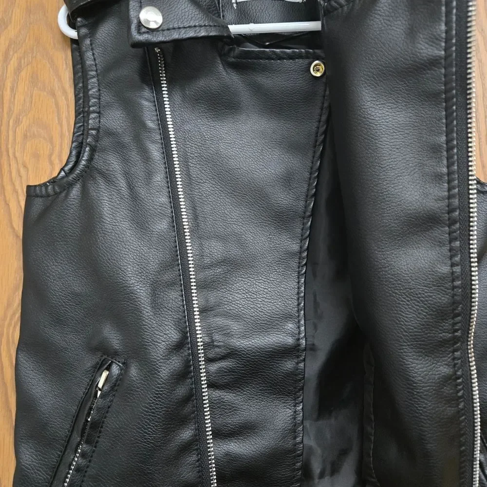 Children's Black Faux Leather Vest
